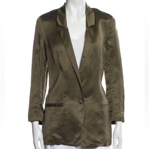 Dianne Von Furstenberg Silk Green Blazer Size 12 Women